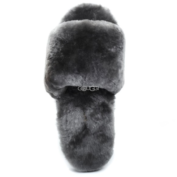 Fluff Slide Slippers Dark Grey