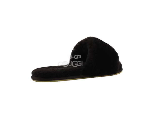 Fluff Slide Slippers Chocolate