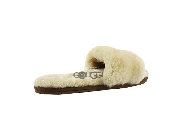 Fluff Slide Slippers Chestnut